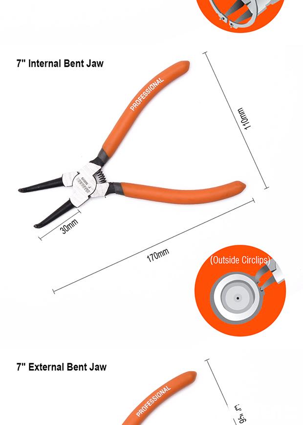 4Pcs 7" Circlip Pliers Set