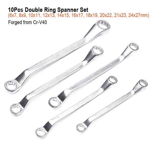 10Pcs Double Ring Spanner Set