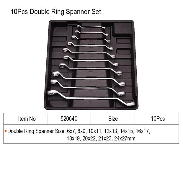 10Pcs Double Ring Spanner Set