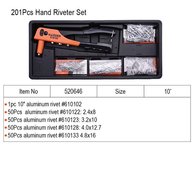 201Pcs Hand Riveter Set