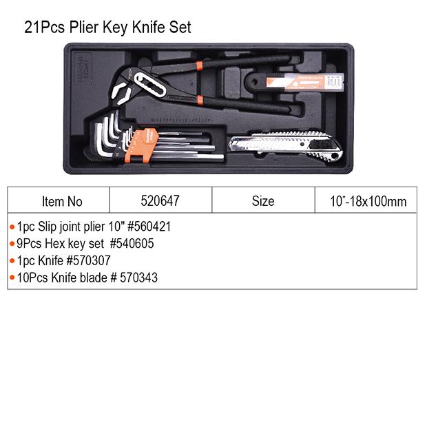 21Pcs Plier Key Knife Set