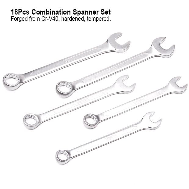 18Pcs Combination Spanner Set