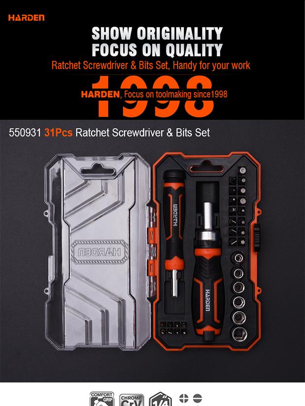 31Pcs Ratchet Screwdriver & Bits Set