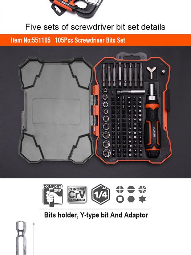 31Pcs Ratchet Screwdriver & Bits Set