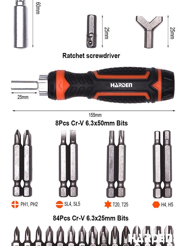31Pcs Ratchet Screwdriver & Bits Set