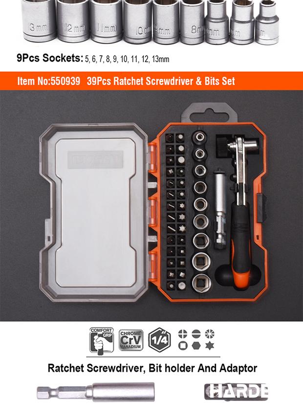 31Pcs Ratchet Screwdriver & Bits Set