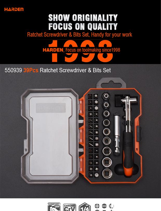 39Pcs Ratchet Screwdriver & Bits Set