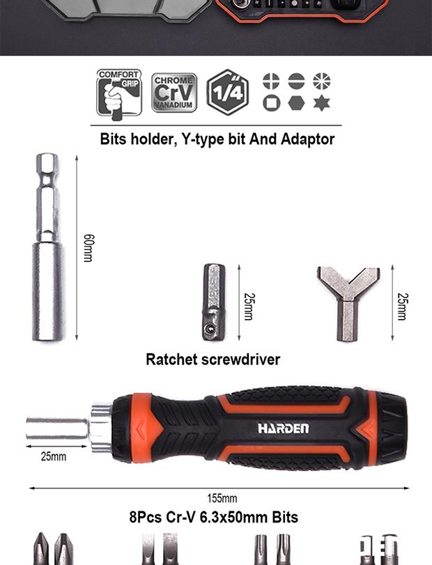 39Pcs Ratchet Screwdriver & Bits Set