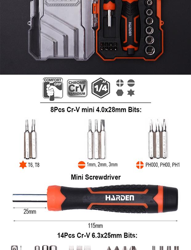 39Pcs Ratchet Screwdriver & Bits Set