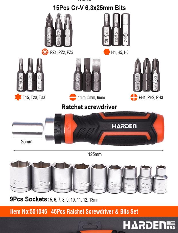 39Pcs Ratchet Screwdriver & Bits Set