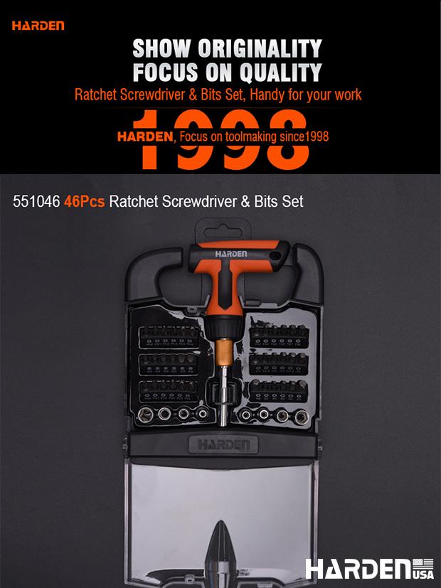 46Pcs Ratchet Screwdriver & Bits Set