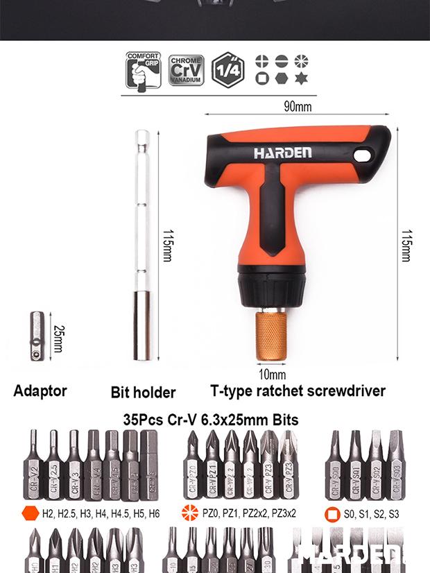 46Pcs Ratchet Screwdriver & Bits Set