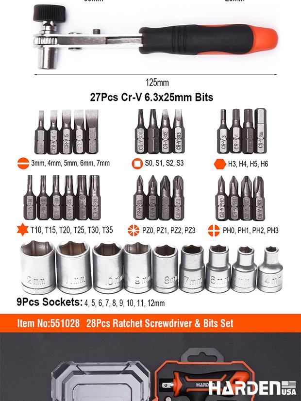 46Pcs Ratchet Screwdriver & Bits Set