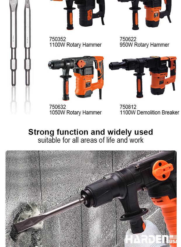 17X280mm Hex Point & Flat Chisel