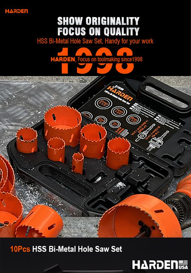 10Pcs HSS Bi-Metal Hole Saw Set
