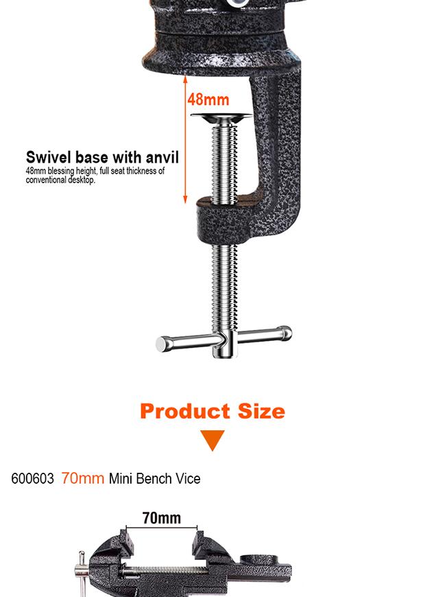 70mm Mini Bench Vice