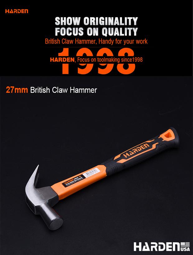 27mm British Claw Hammer with Fiberglass Handle