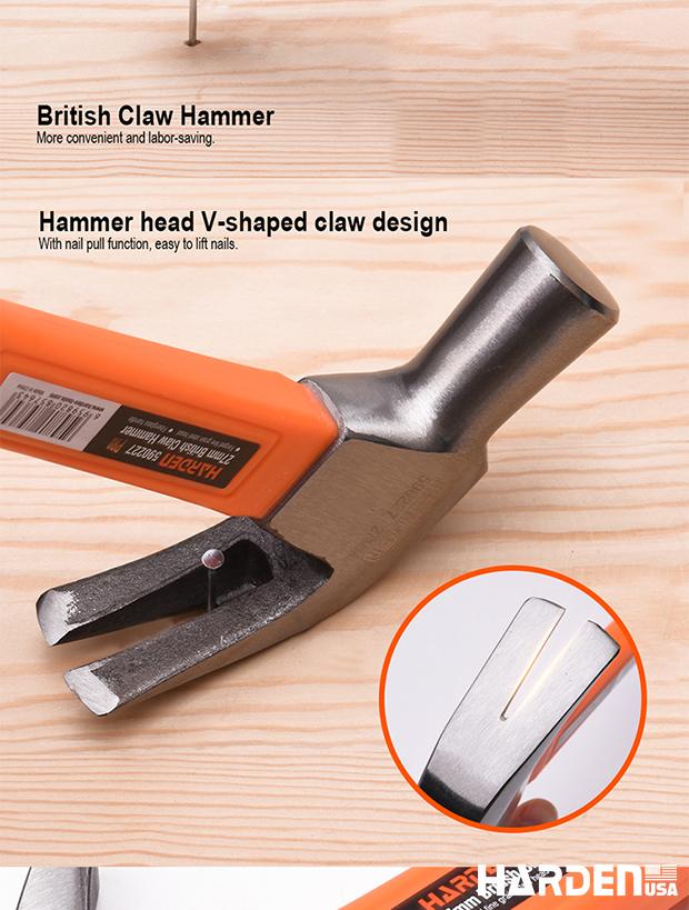 27mm British Claw Hammer with Fiberglass Handle