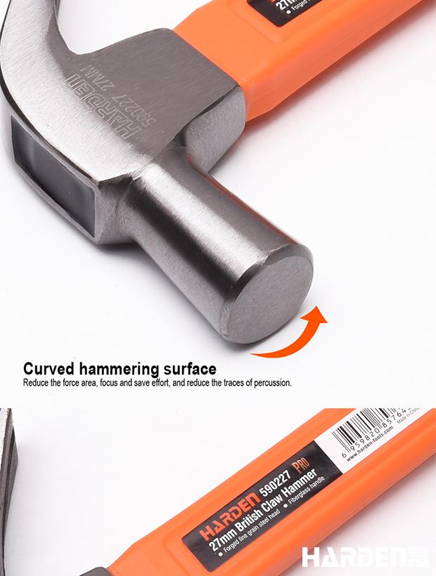 27mm British Claw Hammer with Fiberglass Handle
