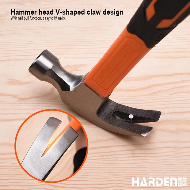 450g/16oz Claw Hammer Fiberglass Handle