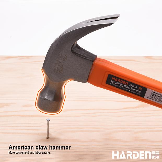 450g/16oz Claw Hammer Fiberglass Handle