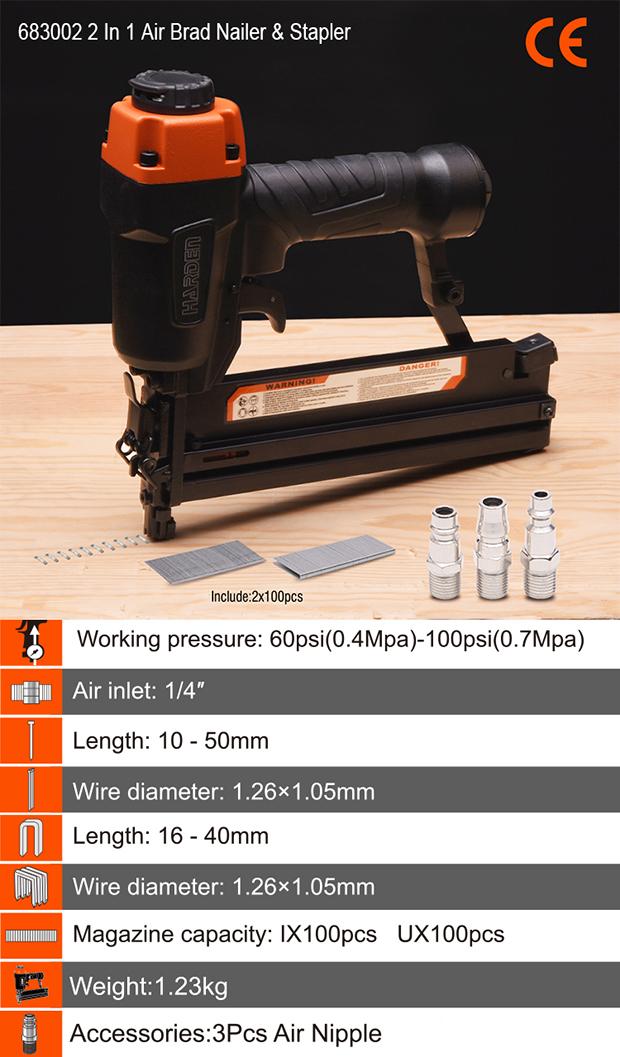 2 In 1 Air Brad Nailer & Stapler