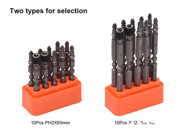 10Pcs PH2X65 S2 Screwdriver Bits Set