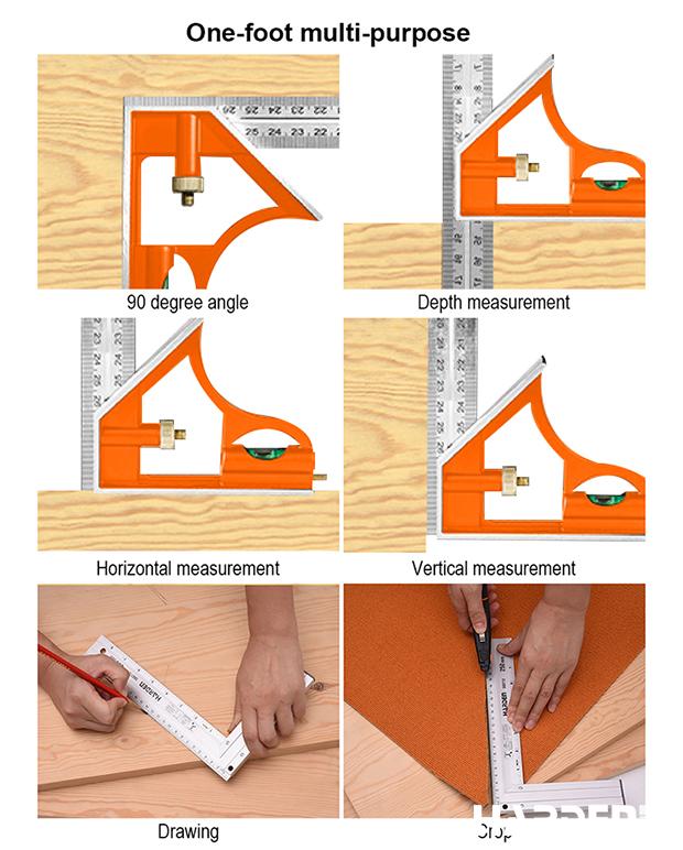 2Pcs Combination & Try Square Set
