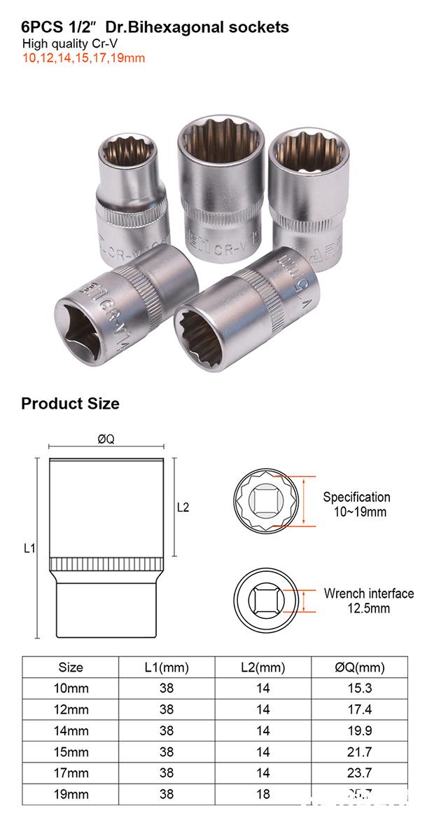 32Pcs 1/2 " Dr.Socket set