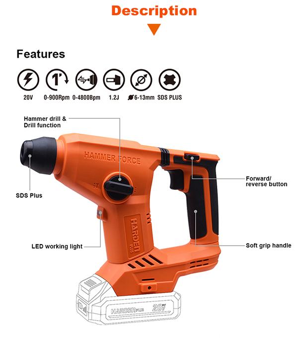 20V Cordless Rotary Hammer