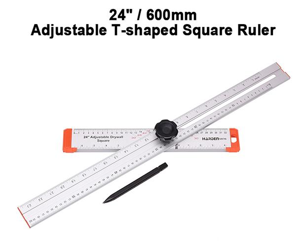 24"/600mm Adjustable T-shaped Square Ruler