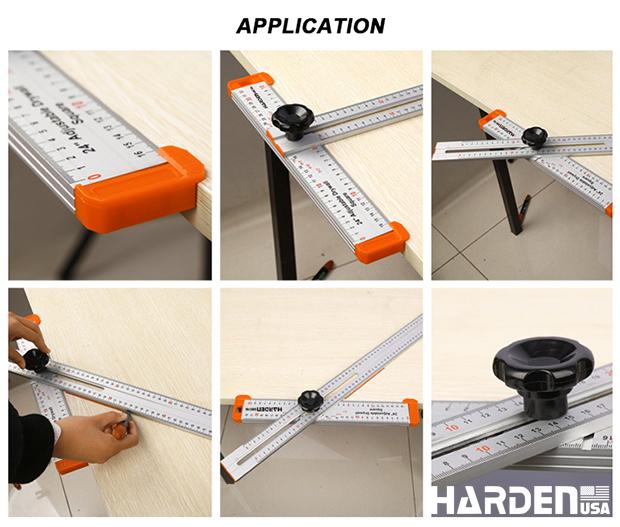 24"/600mm Adjustable T-shaped Square Ruler