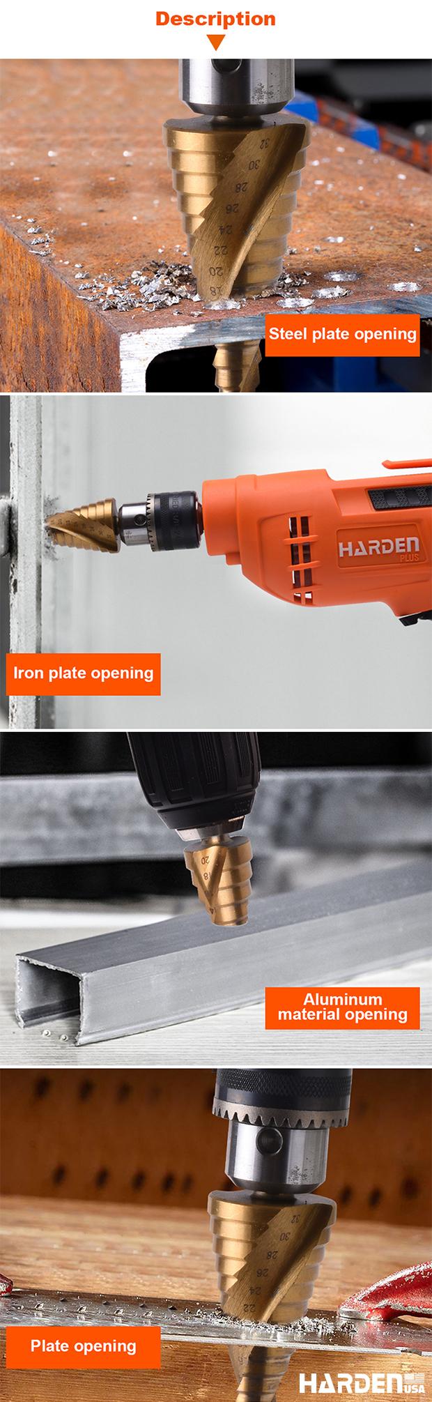 3Pcs Step Drill Bit Set