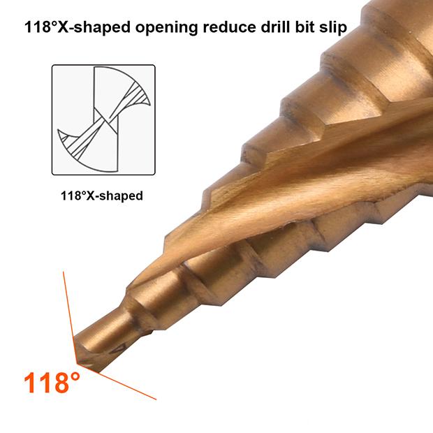 3Pcs Step Drill Bit Set