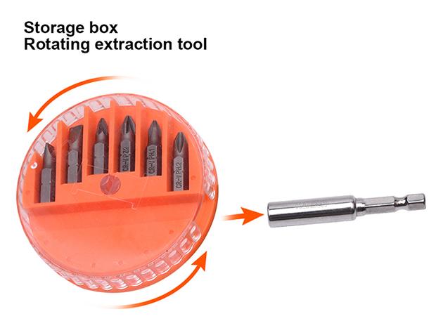 7Pcs 1/4"x25mm Bits Set