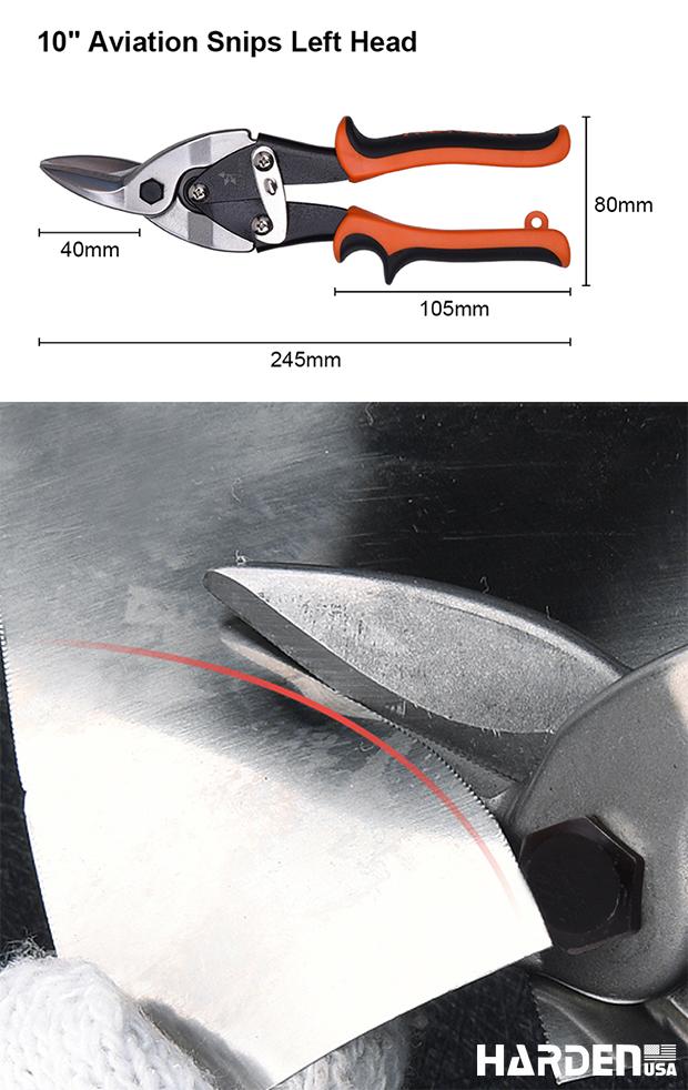 10" Aviation Snips Straight Head