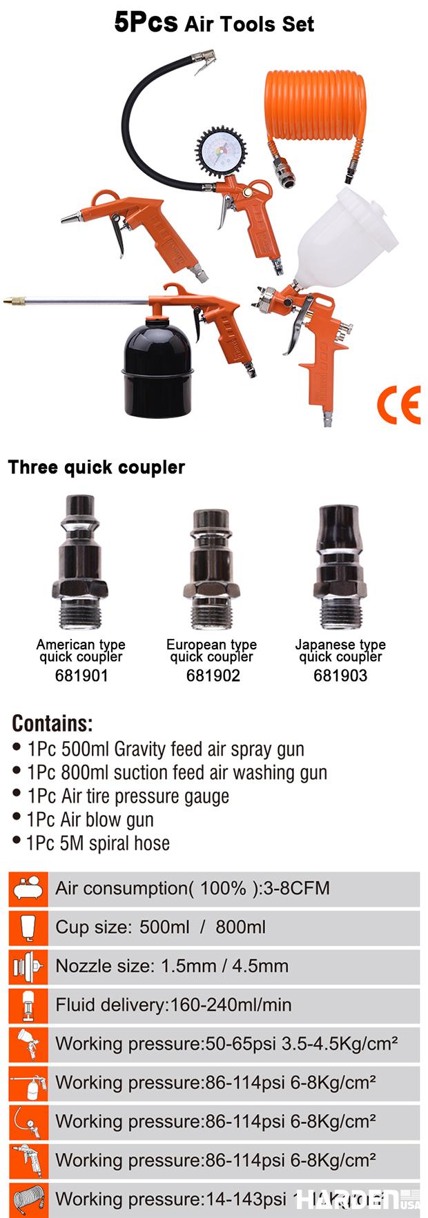 5Pcs Air Tools Set