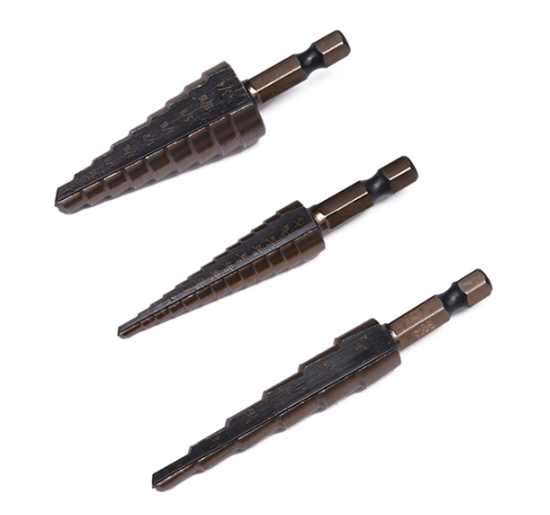 3Pcs Step Drill Bit Set